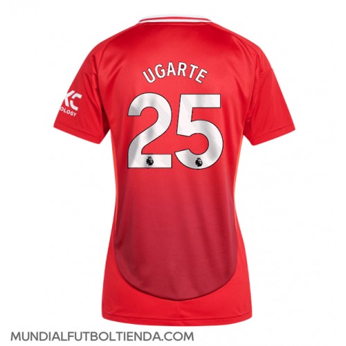 Camiseta Manchester United Manuel Ugarte #25 Primera Equipación Replica 2024-25 para mujer mangas cortas